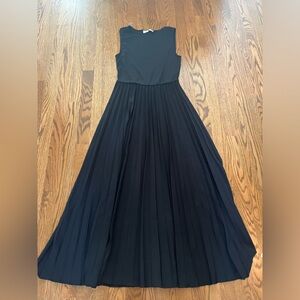 Mango Pleated Black Dress Medium